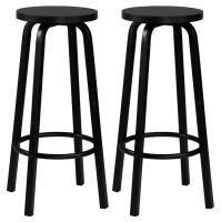 Set de 2 Taburetes de Barra de Metal Nórdico Altos Sillas de Desayuno de Cocina para Pub de Ocio - details 2