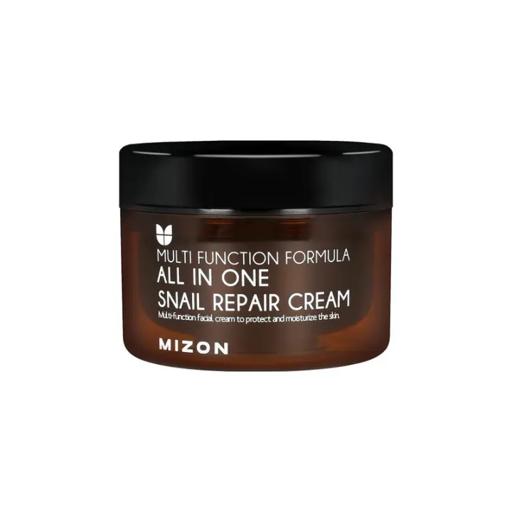 MIZON Mucina de caracol reparadora todo en uno con 12 extractos naturales Crema de recuperación coreana para el cuidado de líneas finas y manchas (paquete de 2,53 onzas líquidas) - 1