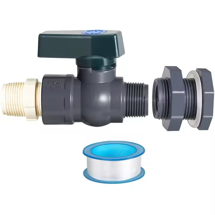 Kit de desviador de barril de lluvia de PVC de 3/4 pulgadas, adaptador de manguera reutilizable para acuarios, con montaje de mampara - 1