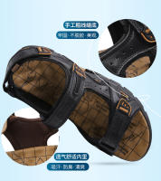 Sandalias cómodas de verano para hombre, zapatos suaves para playa y exterior, transpirables, informales de cuero - details 8