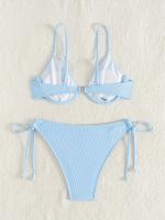 Nuevo traje de baño sexy con espalda descubierta y soporte de acero dividido de Yiyong, bikini con cordones de color sólido para mujer - details 11
