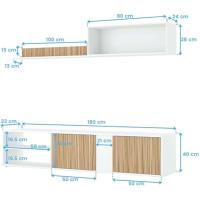 Salón TV Reversible Mueble de Televisión Ecco Acabado Blanco Artik y Natur - details 2