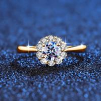 Anillo de Moissanite Kirin Palace 0.5CT para Mujeres Sólido 18K 14K 10K Oro Amarillo 5.0mm Corte Redondo D/VVS1 para Compromiso y Boda - details 6
