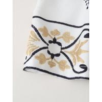BUNO-pantalones de pierna ancha para mujer, pantalón largo recto y holgado con bordado de flores de anacardo, elegante, cintura alta, moda de verano, 2025 - details 10