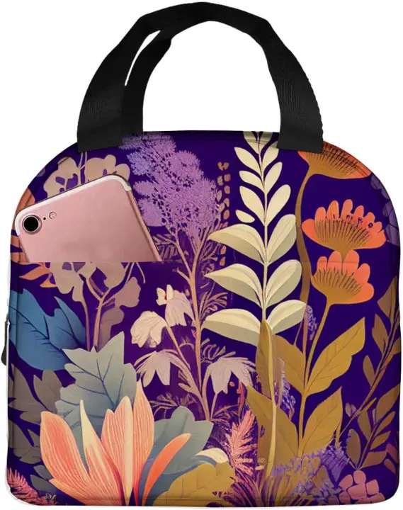 Bolsa de Almuerzo de Pelo de Tropico Bolsa de Mano Duradera a Prueba de Fugas con Aislamiento Térmico Ideal para Picnic, Playa, Viajes Cocina y Comedor - 1