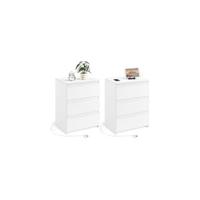 Mesitas de Noche de MDF Blanco 2pcs Mesillas de Sofá para Ahorrar Espacio en Dormitorio - details 6
