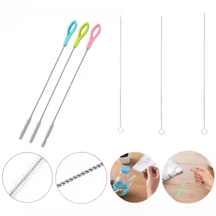 Cepillos de Limpieza de Acero Inoxidable Suaves con Pelo 1/3/5/10PCS Ideal para Tanques de Peces, Tubos de Vidrio, Botellas Equipo de Lavandería y Limpieza - 1