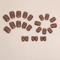 Uñas artificiales de caramelo brillante, cortas, redondas, de bronce, perfectas para mujeres y niñas - details 1