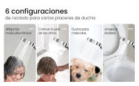 Newentor-Cabezal de ducha de mano con filtro de aniones, alta presión, 6 modos de pulverización, ahorro de agua - details 5