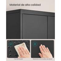 Armario de Garaje de 5 Estantes con 2 Puertas, Armario de Oficina, 40 x 80 x 180 cm, 1 Cerradura, Estantes Ajustables, Gabinete de Metal, Gris Mate OMC015G01 - details 23
