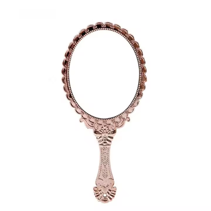 Espejo de Mano Vintage Tallado Espejo de Maquillaje Compacto para Mujeres - 1