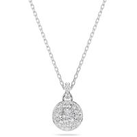 Swarosk Pave CZ colgante de disco de piedra de Plata de Ley 925, collar con dije de cristal redondo, regalo de joyería para mujer ﻿ - details 0