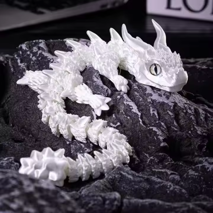 Ojo simulado Dragón impreso en 3D Dragón chino Moldeado todo en uno Dragón Diceratops impreso en 3D Articulaciones flexibles y articulables - 1