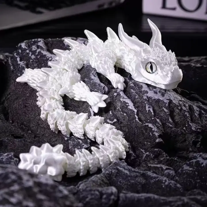 Ojo simulado Dragón impreso en 3D Dragón chino Moldeado todo en uno Dragón Diceratops impreso en 3D Articulaciones flexibles y articulables - 1