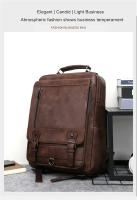 Mochila de cuero para hombre, bolso de negocios para ordenador portátil de 15,6 pulgadas, de gran capacidad, para viaje y colegio - details 0