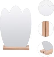 Espejo de mesa de maquillaje, espejo de escritorio, decoración de mesa, decoración superior, adorno de madera, espejo de maquillaje portátil, espejo de maquillaje elegante de madera - details 1