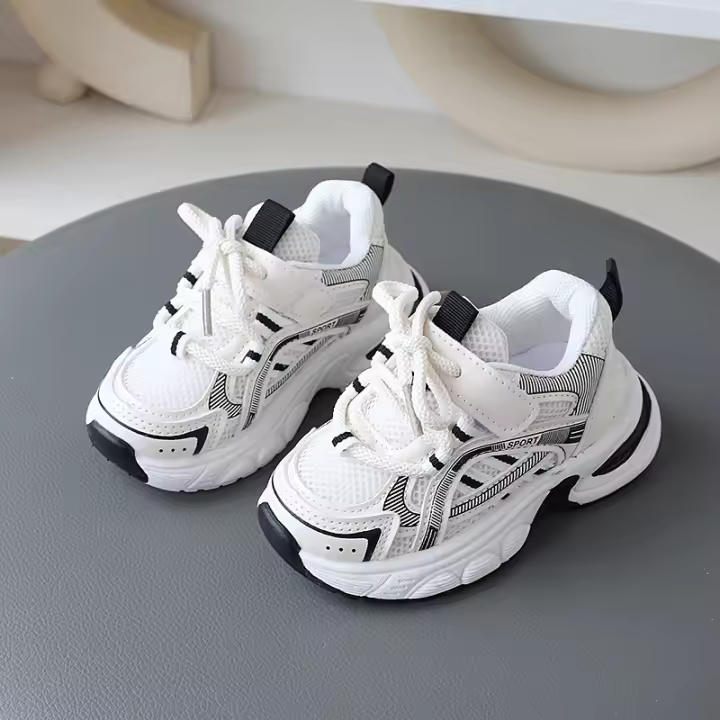 Nuevos niños pequeños zapatos blancos zapatos de malla - 1