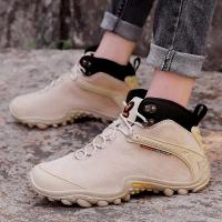 Botas de senderismo de cuero de vaca para hombre y mujer, zapatos de nieve impermeables para exteriores, escalada, montaña, caza, caminar, invierno - details 10