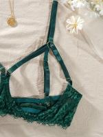 Conjunto de lencería erótica de encaje floral, sujetador de busto abierto y tanga de entrepierna abierta, ropa sexy para mujer - details 12