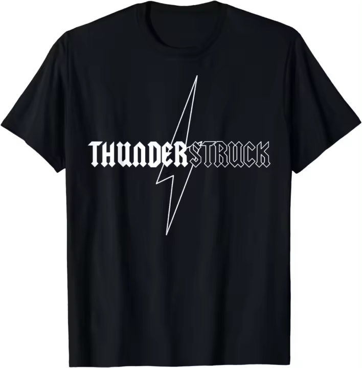 Camiseta Negra de Moda para Hombres Thunderstrucks Artículos de Alta Calidad - 1