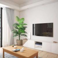 Árbol artificial de 90-120 cm, planta falsa tropical, hojas de palma de plástico verde, ramas grandes utilizadas para el jardín del hogar - details 6