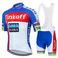 Conjunto de maillot Tinkoff Saxo Bank, traje de ciclismo de verano transpirable, triatlón de ciclismo de montaña - details 5