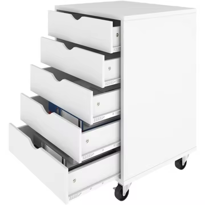 Archivadores Móviles con Poleas Comodidad de 5 Cajones Superficies Estructuradas - 1