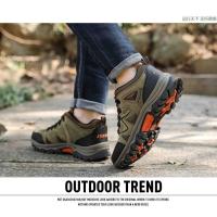 Zapatos de senderismo para hombre al aire libre, forro de cuero resistente al desgaste, suela de goma sintética - details 4