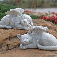 Estatua de Resina de Dios Angel Escultura de Perro y Gato para Jardín Tomba de Cachorro - details 0