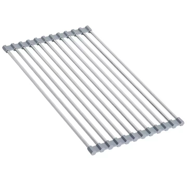 Escurridor de platos ajustable para fregadero de cocina, estante de secado de platos plegable - 1