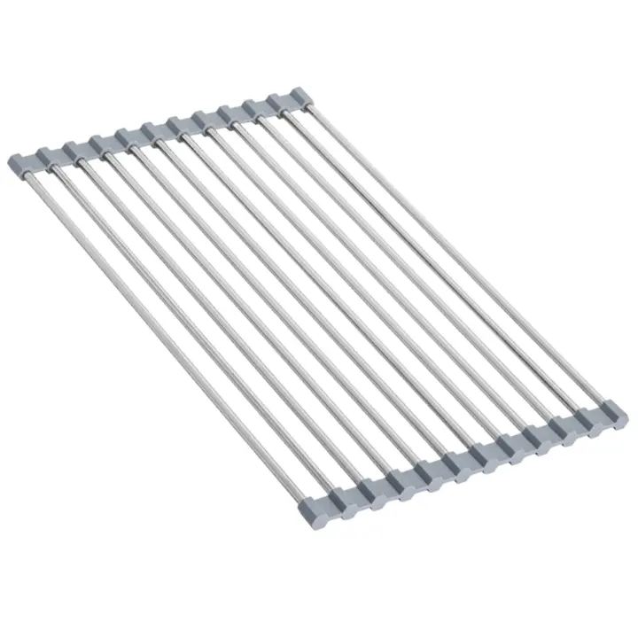 Escurridor de platos ajustable para fregadero de cocina, estante de secado de platos plegable - 1