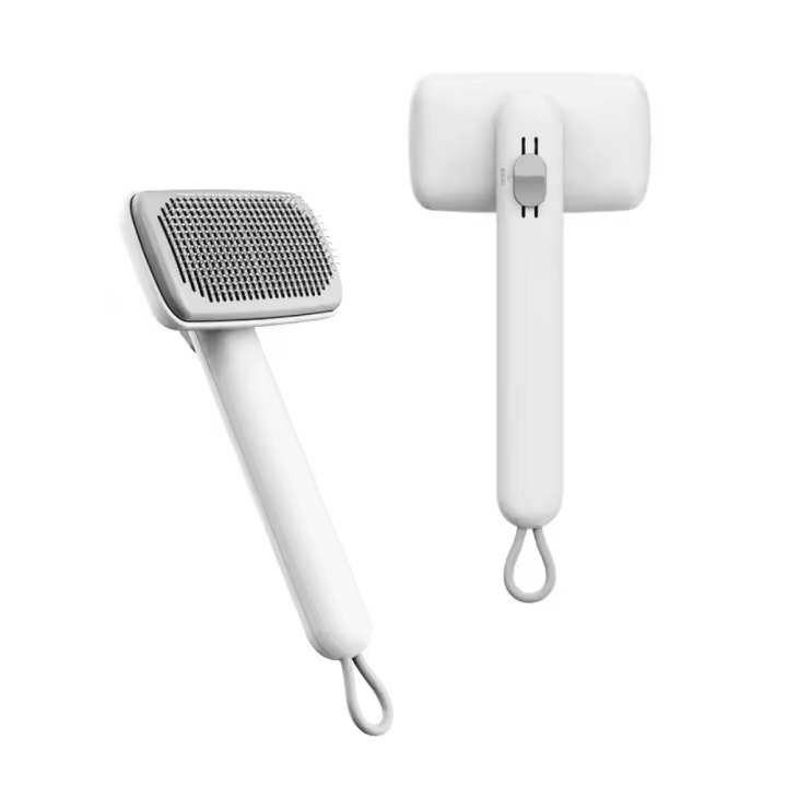 Peine para el cuidado de mascotas profesional, peine de aguja de acero inoxidable colgante portátil, fácil de operar, cepillo lavable para quitar el pelo de mascotas - 1