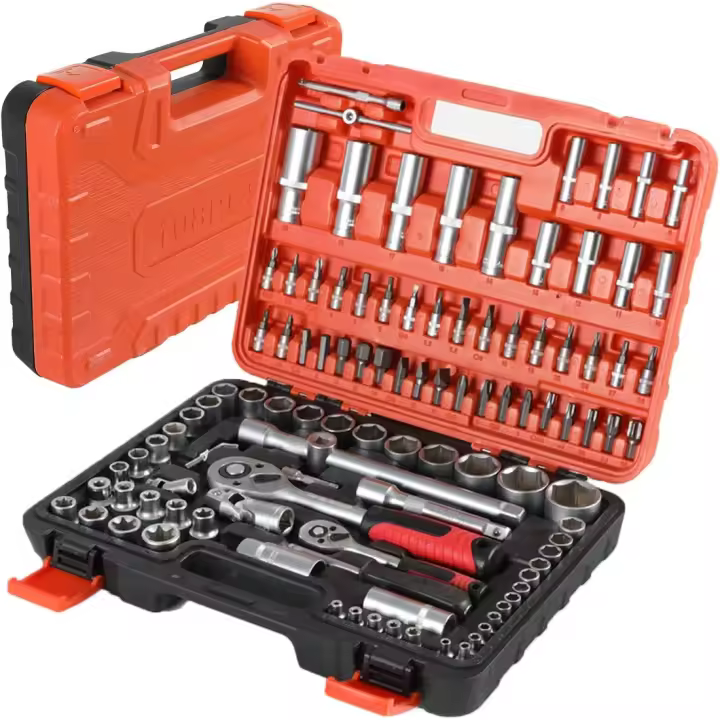 Caja de Herramientas para Automóviles Tamaño 41.6 x 32.8 x 8.7 cm Incluye Junta Universal, Llave de Extensión, Llave Hexagonal y Barra de Deslizamiento - 1