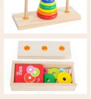 Rompecabezas de madera clásico para niños, torre de apilamiento, juguetes educativos templarios, juguetes - details 12