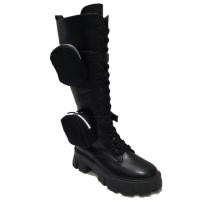 Zapatos Soraia, bota alta militar con bolsillos o sin bolsillos, doble uso, ajustables y cremallera lateral con cordones, color negro, plataforma, calzado para mujer, moda 2022 - details 2