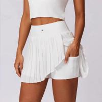 Falda plisada de Yoga versátil para mujer, falda blanca de lujo para tenis, Fitness, correr, transpirable, corte en A, pantalones de Golf, verano - details 6