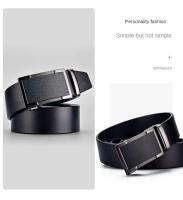 Cinturón de Cuero de Vaca de Negocios para Hombres BUNO Hebilla Automática de Metal, Ajuste Perfecto para Jeans Alta Calidad Auténtica - details 6