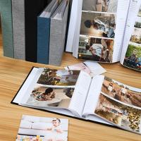 Álbum de fotos con cubierta de lino de 6 pulgadas, 200/300 fotos, tipo entrelazado, álbum de recortes grande, 100 páginas, libro de recuerdos DIY, crecimiento del bebé - details 7