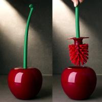 Cepillo De Inodoro Creativo Y Lindo En Forma De Cereza Rojo Con Portajabón Para Baño Accesorios De Baño Conjunto De Cepillo Y Portajabón - details 0