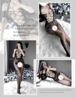 Lencería Sexy para mujer, medias de cuerpo completo, ropa de malla exótica, mono transparente, juguetes de peluche con entrepierna abierta, TRE para mujer y - details 16