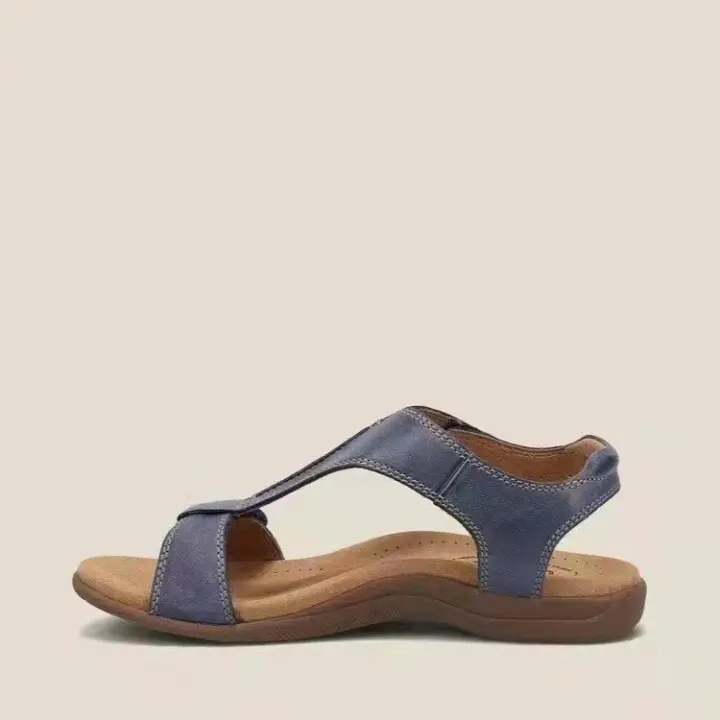 Sandalias ligeras con correa en el tobillo para mujer, zapatos Retro duraderos y suaves con punta abierta para playa y exteriores, 2024 - 1