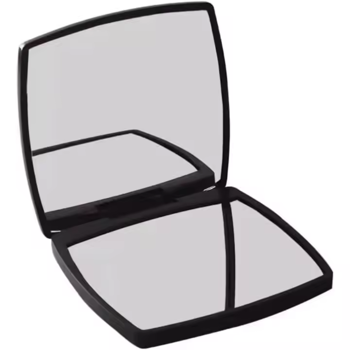Espejo cosmético compacto para maquillaje, elegante espejo de tocador plegable, espejo de aumento para monederos de bolsillo, viaje (negro) - 1