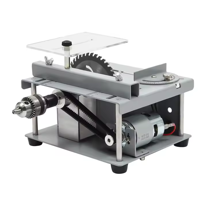 Minisierra eléctrica de mesa para carpintería, herramienta de corte de 10000 rpm, para producción creativa de madera, color plata - 1