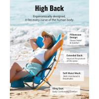 Silla de Playa Plegable Ligera Carga Max 180 kg Asiento Inferior con Respaldar Alto - details 9