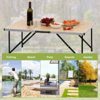 Mesa Plegable de Aluminio y Acero Ideal para Acampar, Cenar al Aire Libre, Jardín, Balcón, Fiesta de Familia, Barbacoa Muebles y Organización - details 6
