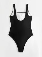 Bañador de leopardo de una pieza para mujer, traje de baño Vintage ajustado, bañadores sexys, ropa de playa XXL 2024 - details 3