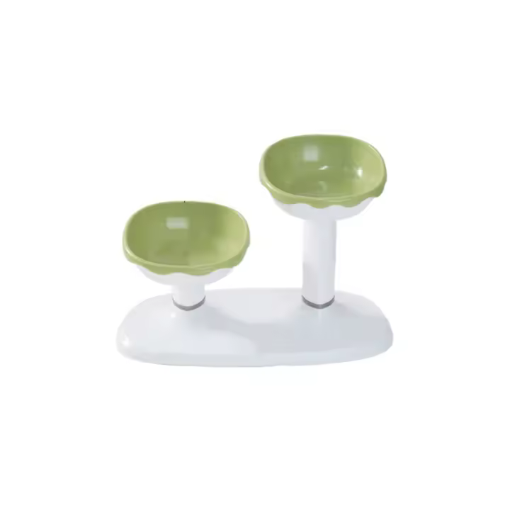 Cuenco ajustable para mascotas, cuenco doble de gran capacidad para gatos, base alta, cuenco de plástico desmontable para alimentación de perros, protección del cuello - 1