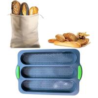 Bandeja de silicona antiadherente para hornear Pan de palo largo, 3 ranuras, fácil de liberar, resistente al calor, molde para hornear Muffins - details 6