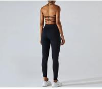 Pantalones deportivos de yoga para mujeres Cintura alta Entrenamiento rápido Control de barriga Elevación de glúteos Material de nylon Temporada primavera/verano - details 24