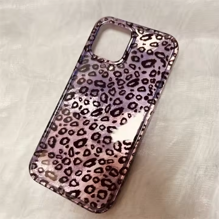 Funda de Teléfono de Estampado de Leopardo con Plumas Cubierta Protectora Anti-Caída para iPhone 12, 15, 14, 13 Pro Max Accesorios de Electrónica - 1